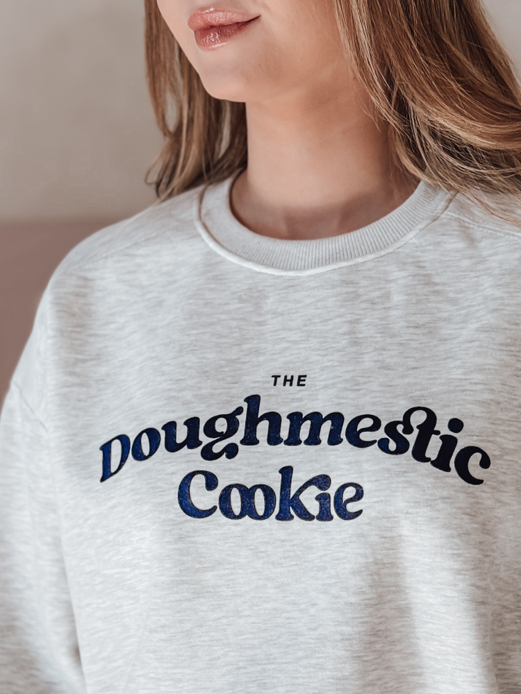 Bluza damska oversize z nadrukiem COOKIES jasnoszara Dstreet