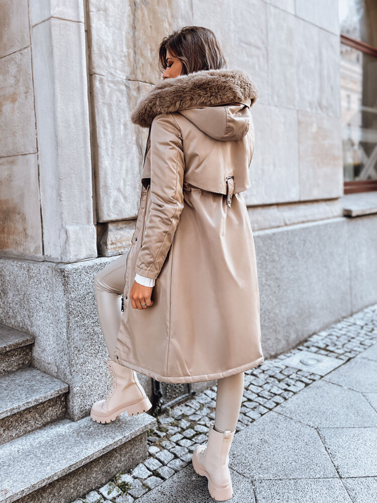 Kurtka zimowa damska parka LUSTER beżowa Dstreet