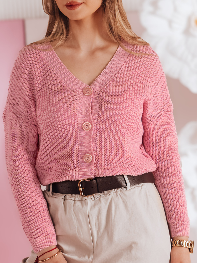 Swter damskie one size oversize prążkowany SWEETDREAM różowy Dstreet