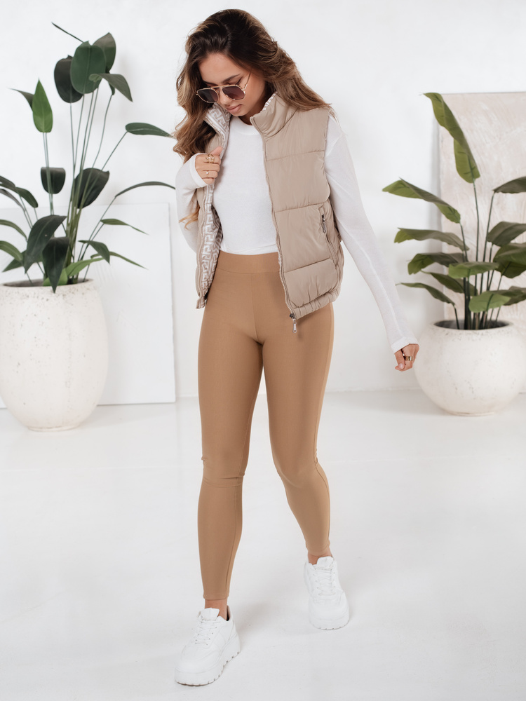 Dámske push-up legíny v camel farbe