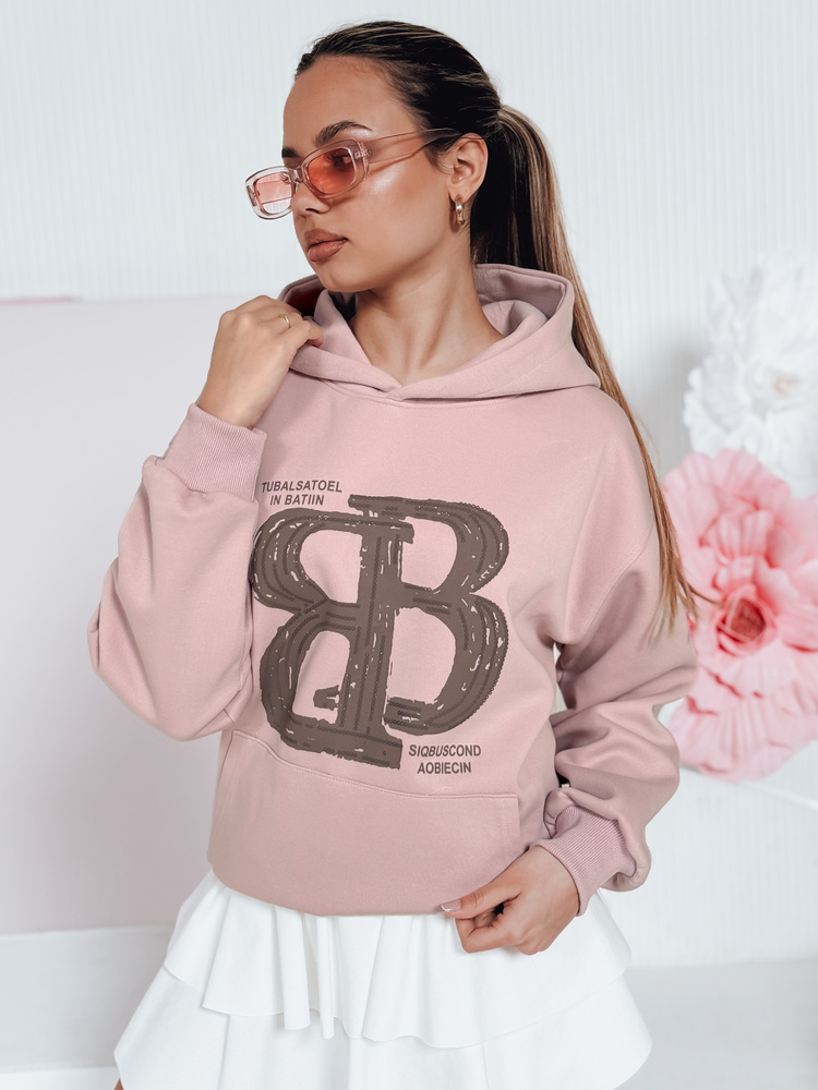 Bluza damska oversize z kapturem LITESSO różowa Dstreet