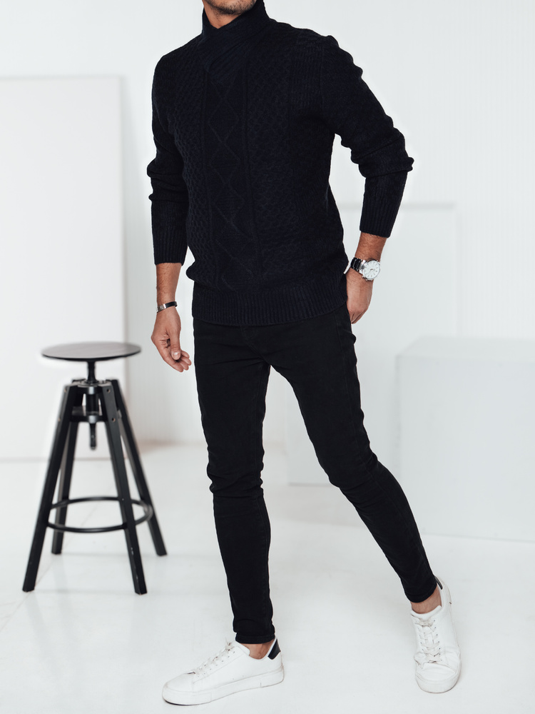 Sweter męski czarny Dstreet