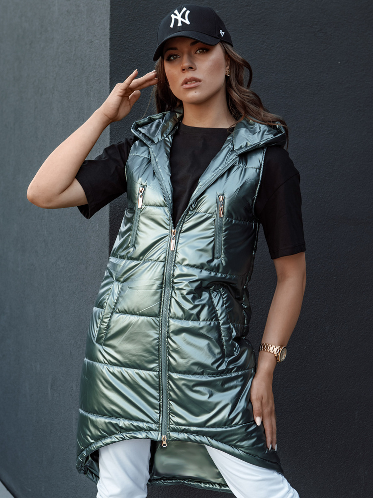 Vestă matlasată pentru femei MERIS verde închis