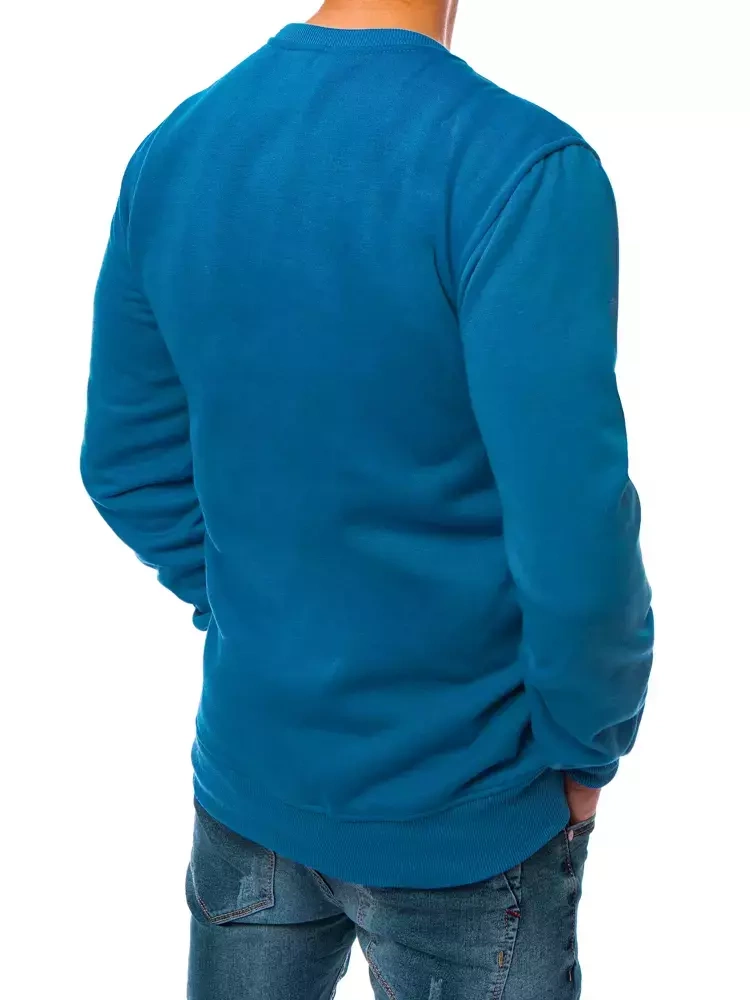 DStreet Bluza męska gładka niebieska BX4983
