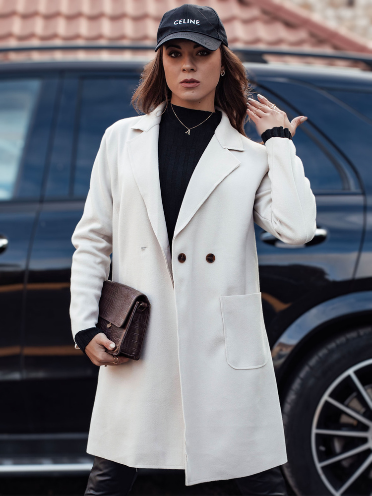 Palton lung bej pentru femei LINNORE