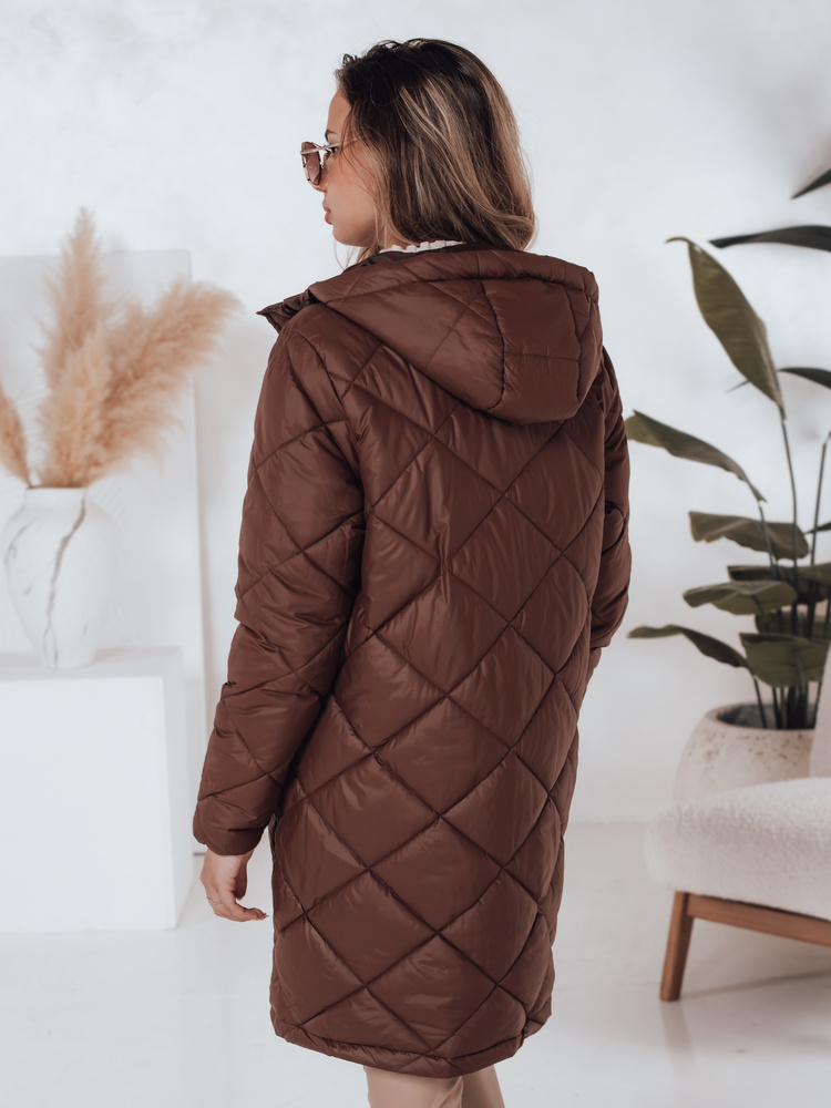 Geacă de iarnă pentru femei SNOWVIBE maro matlasată