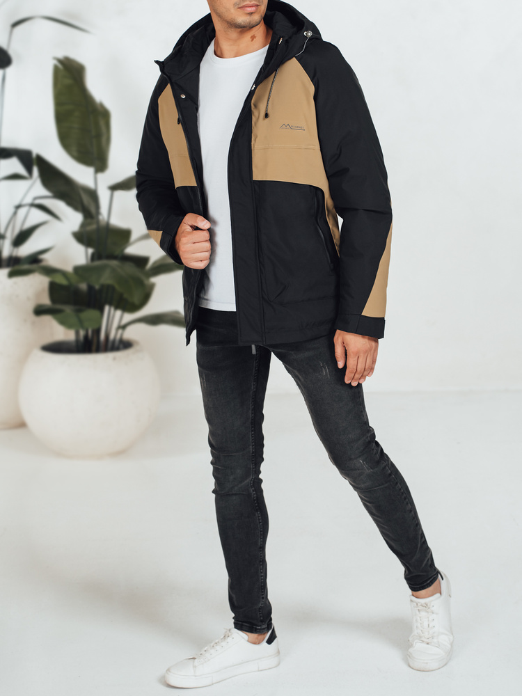 Kurtka męska zimowa z kapturem kamelowa Dstreet