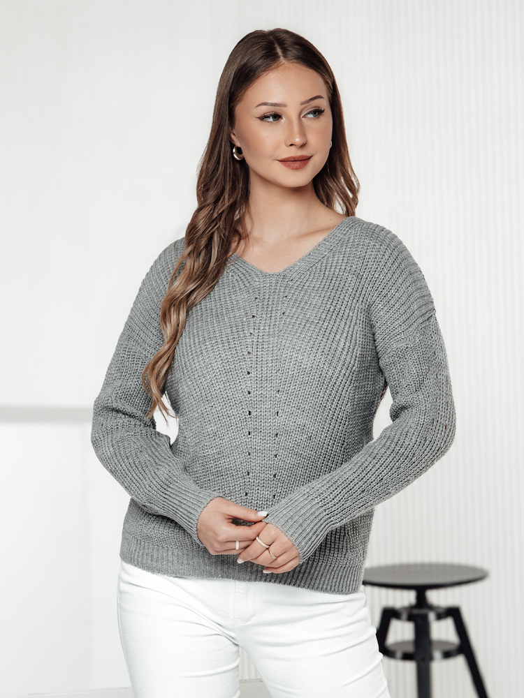 Sweter damski MONAVIA jasnoszary Dstreet
