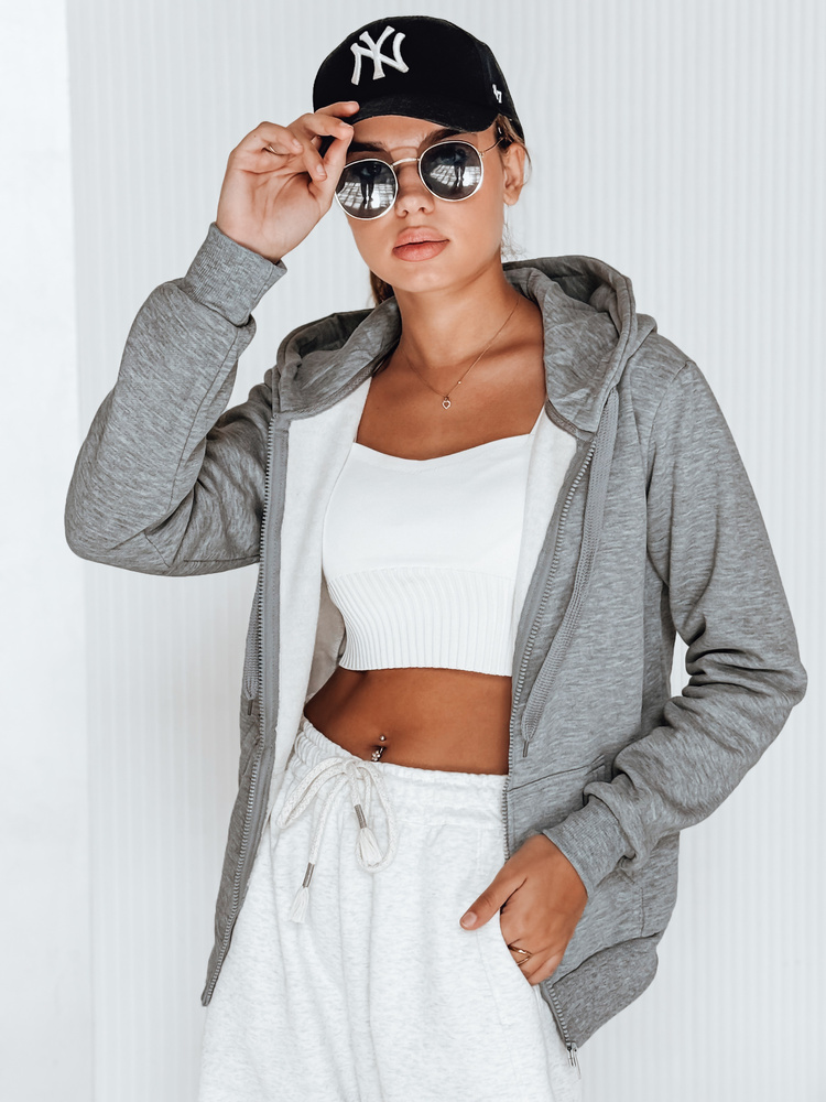 DStreet Bluza damska rozpinana z kapturem antracytowa