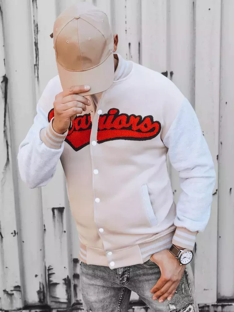 Bluza męska rozpinana ecru Dstreet