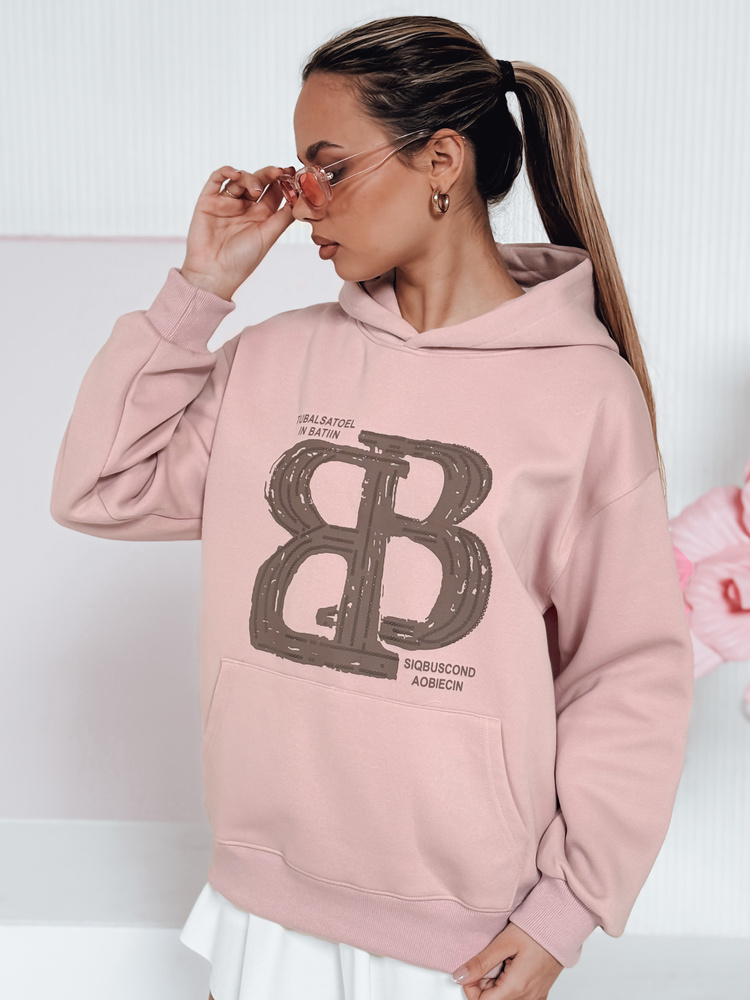 Bluza damska oversize z kapturem LITESSO różowa Dstreet