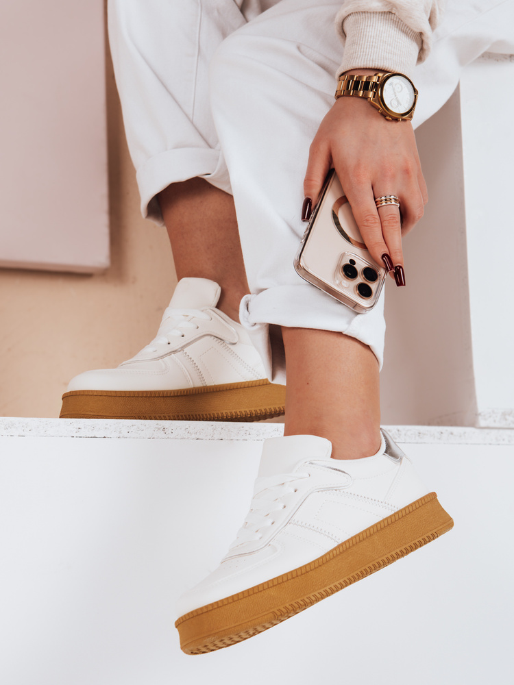 Teniși de damă cu platformă NOXSTEP, albi