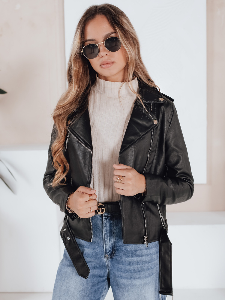 Geantă de umăr din piele pentru femei, neagră