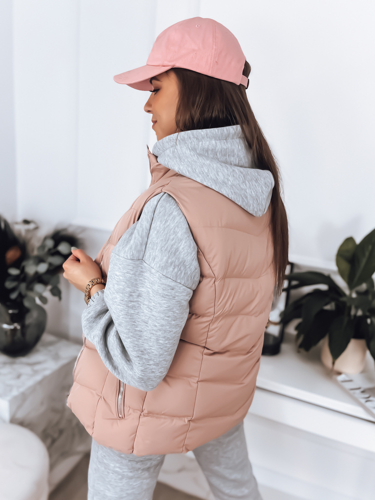 Kamizelka damska pikowana MARIN różowa Dstreet