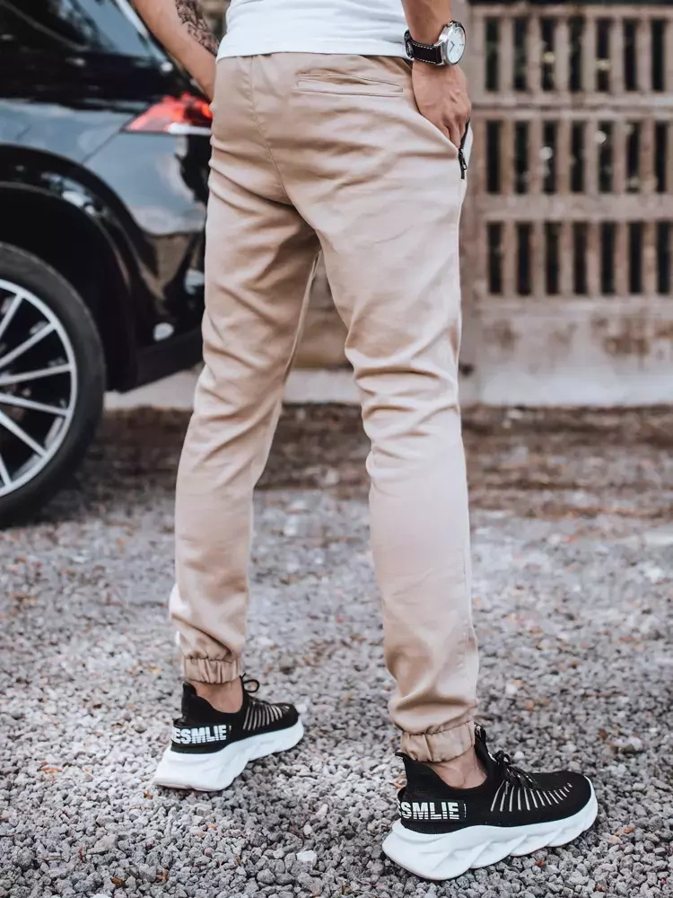 Spodnie męskie tyou jogger beżowe Dstreet