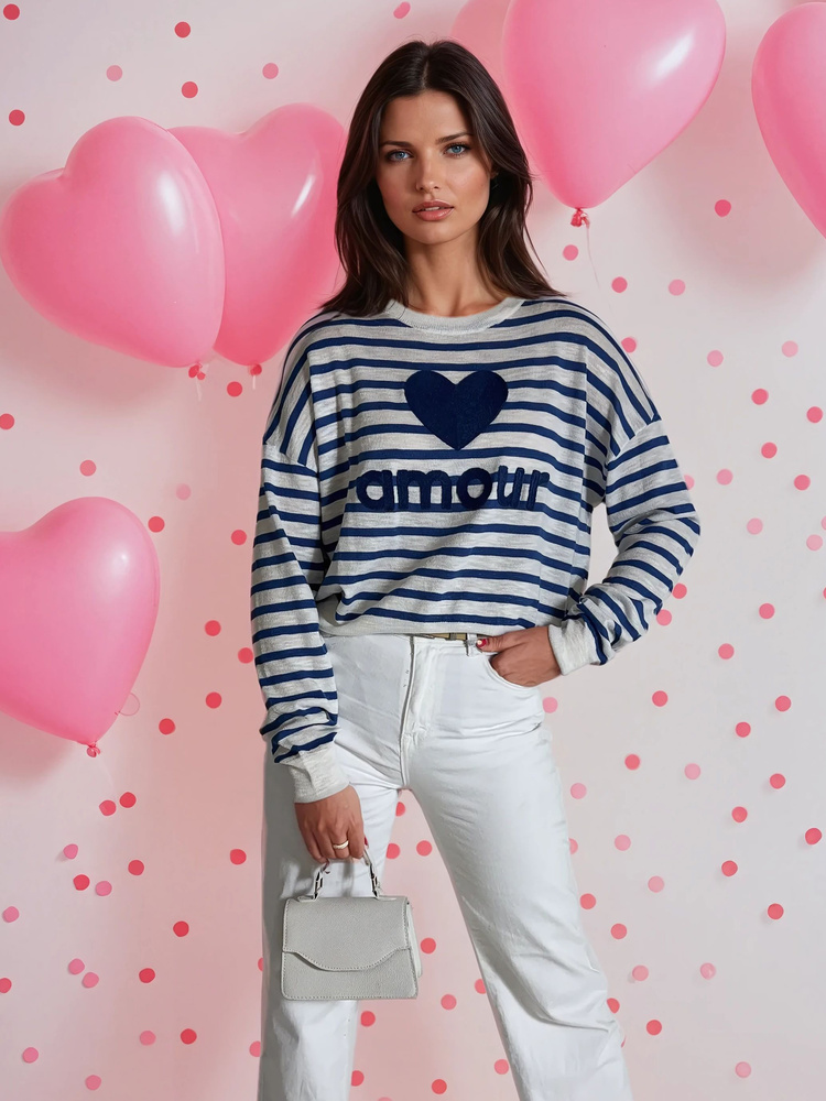 Sweter damski NOVES niebieski Dstreet