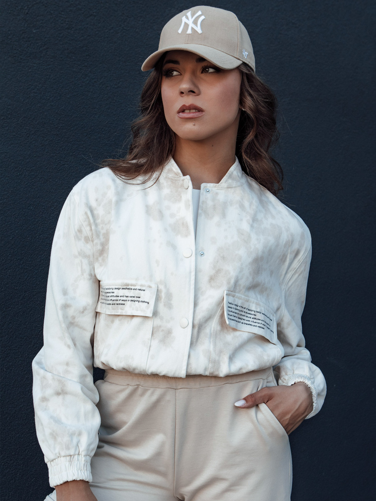 Jachetă bomber tie-dye pentru femei SERRO bej