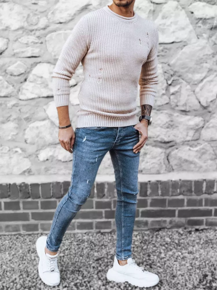 Sweter męski beżowy Dstreet