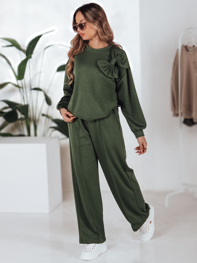 Komplet dresowy damskie one size oversizowy DRESOVA ciemnozielony Dstreet
