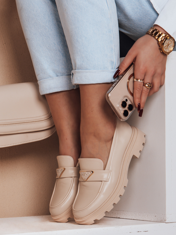 Mocasini de damă ELEGANCIO bej