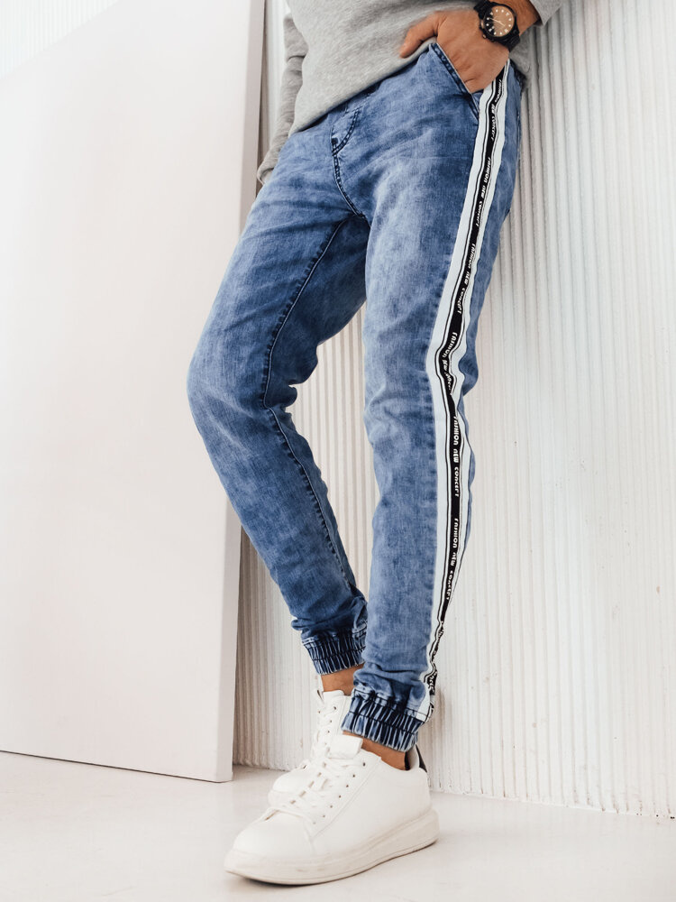 Spodnie męskie jeansowe joggery niebieskie Dstreet