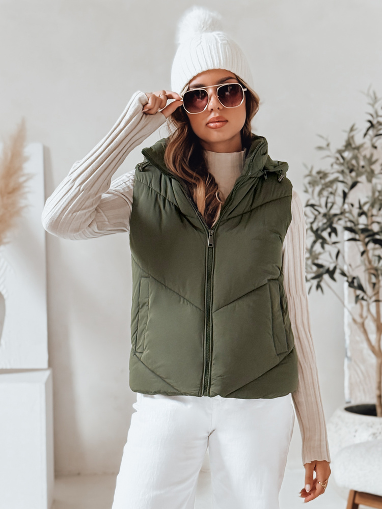 Vestă matlasată pentru femei LIKEHUGS verde