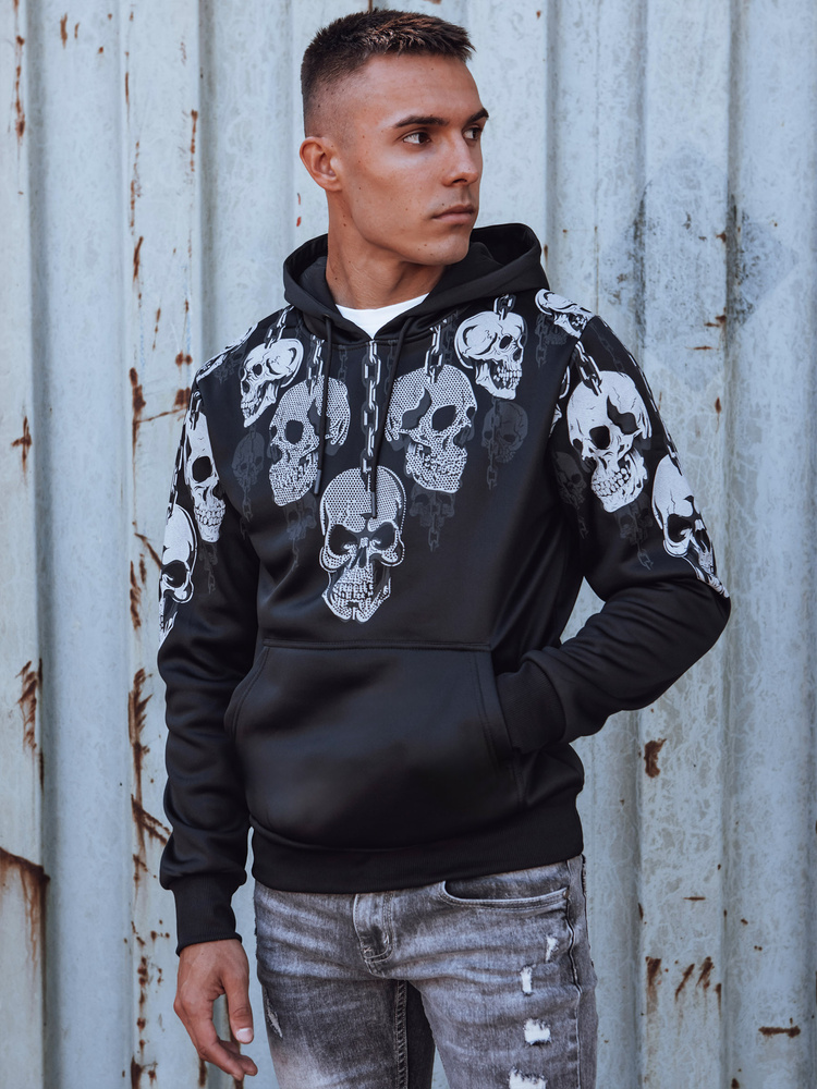 Bluza męska z kapturem czarna Dstreet