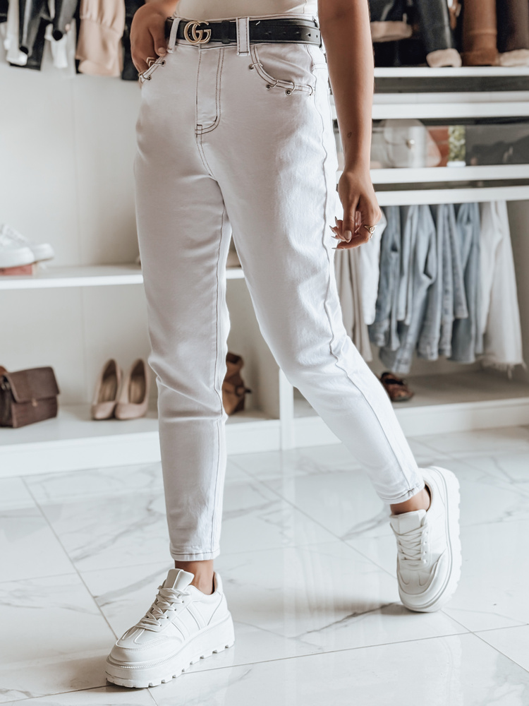 Spodnie damskie jeansowe LIKEMELOO mom fit białe Dstreet