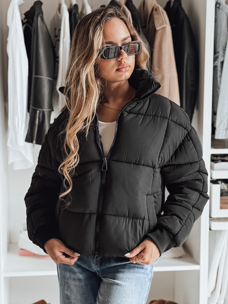 Kurtka damska zimowa krótka pikowana VIBEGIRL czarna Dstreet