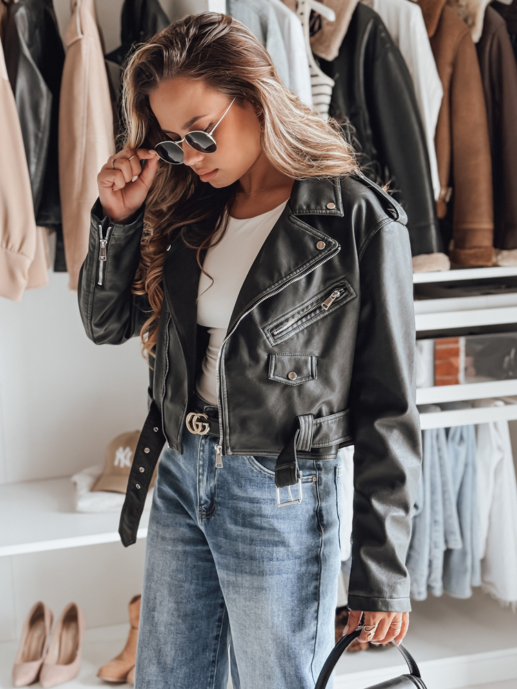 Kurtka skórzana damska PALIGOR czarna Dstreet