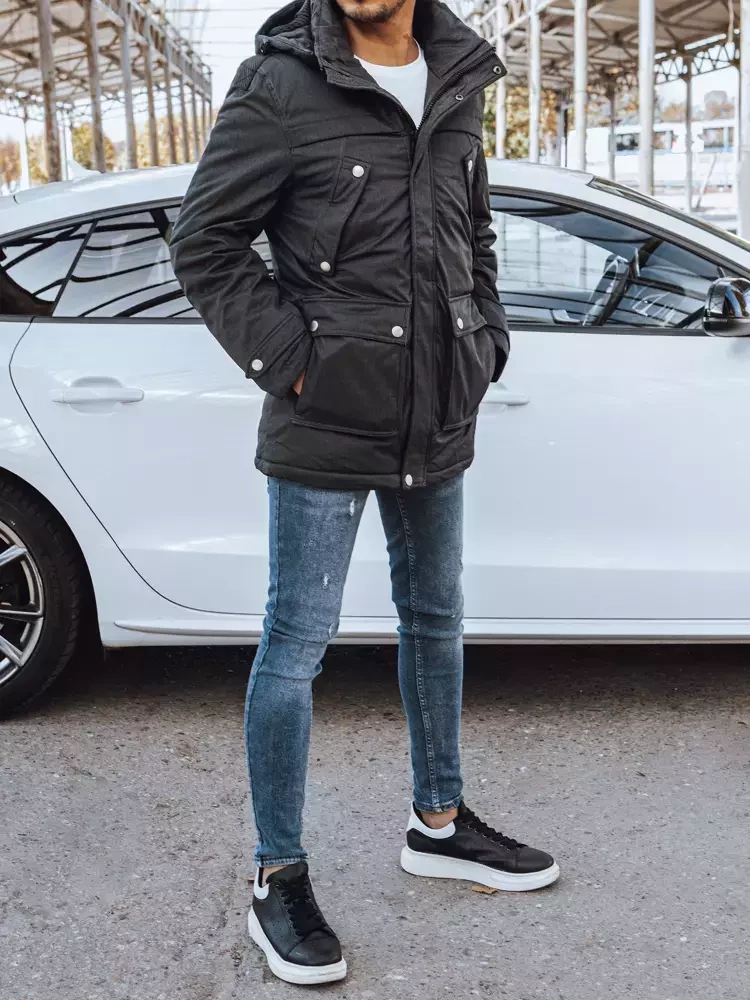Kurtka męska zimowa ciemnoszara Dstreet