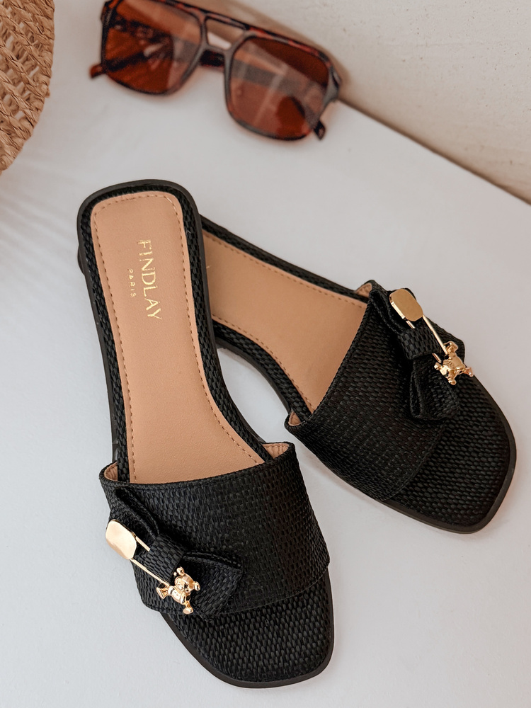 Klapki damskie TEDDYLUXE czarne Dstreet