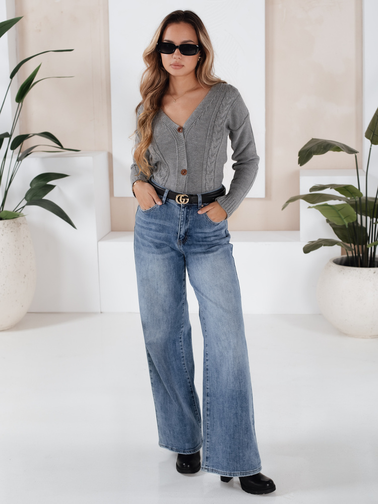 Sweter damski MELANIA jasnoszary Dstreet