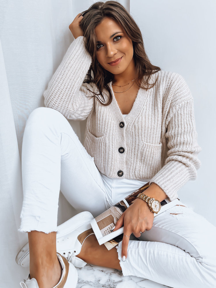 Sweter damski SISTERS jasnobeżowy Dstreet