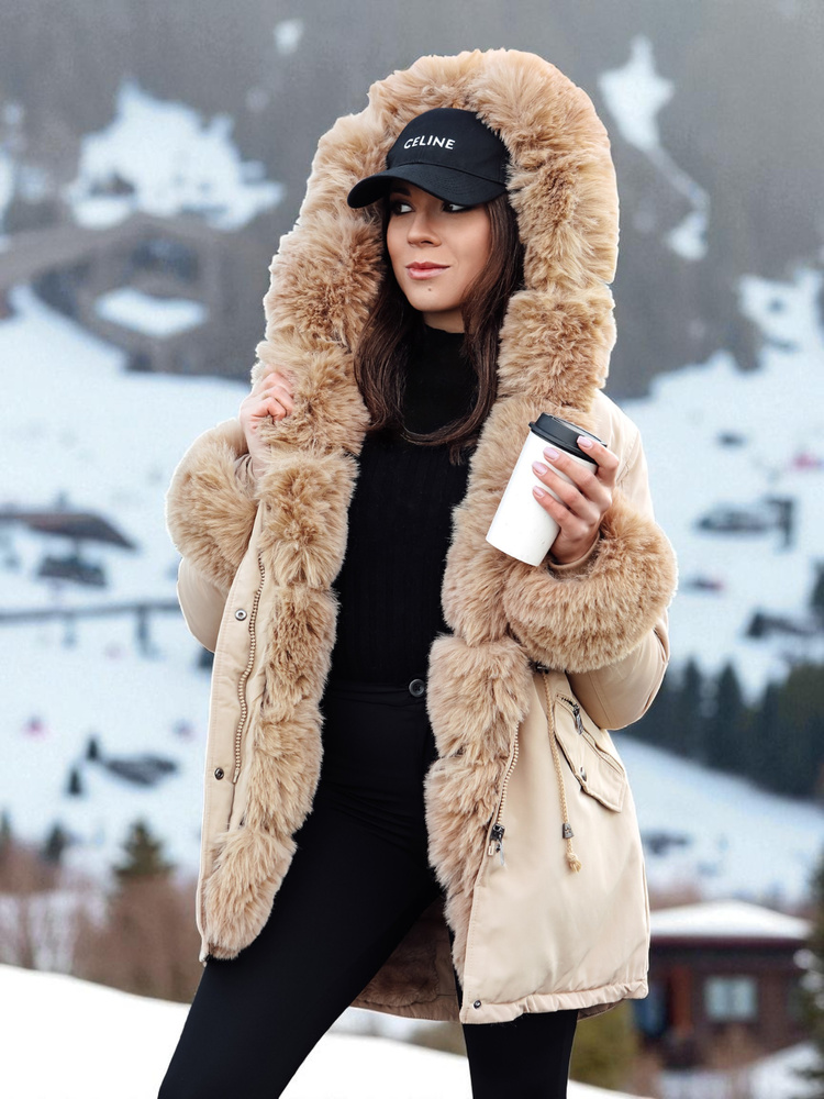 Parka de iarnă pentru femei cu blană CHARMFUR