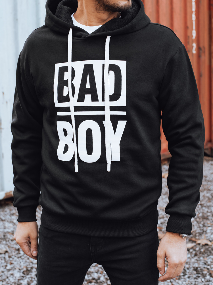 Черно суичър с качулка „Bad Boy“