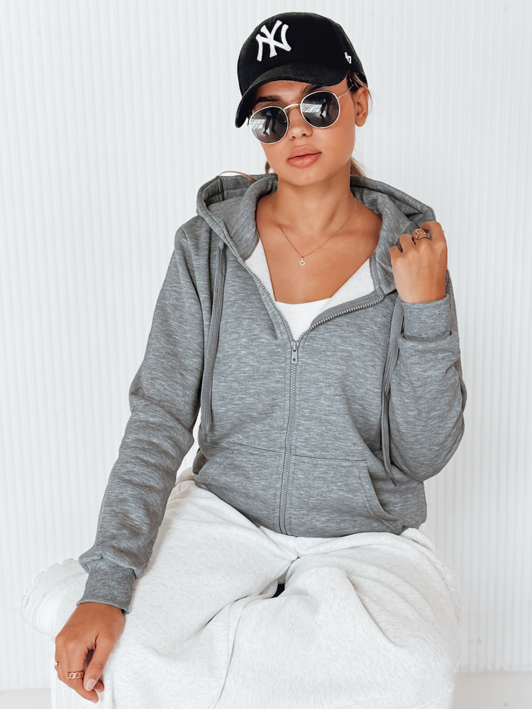 DStreet Bluza damska rozpinana z kapturem antracytowa