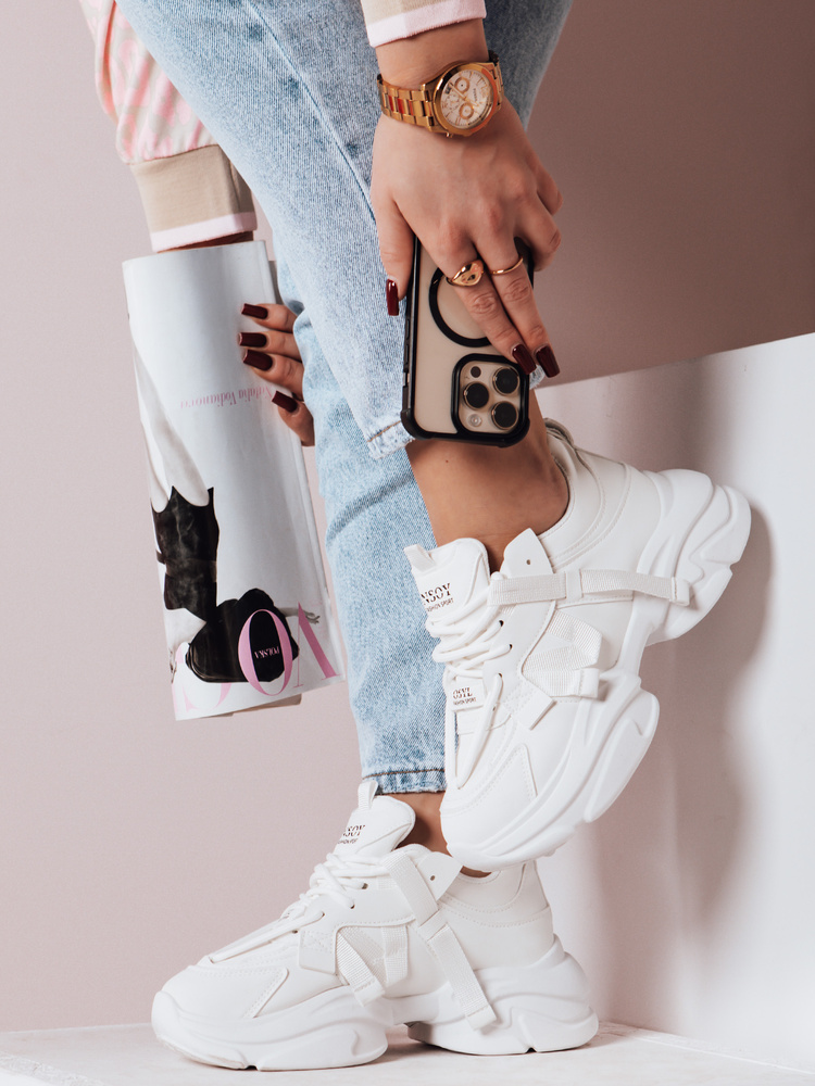 Teniși albi cu platformă VISTARUN pentru femei