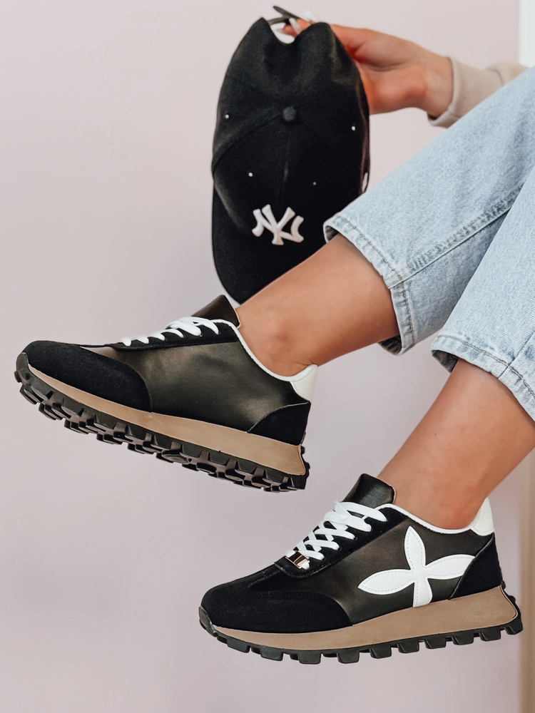 Sportowe sneakersy damskie FLEXIMOT czarne Dstreet