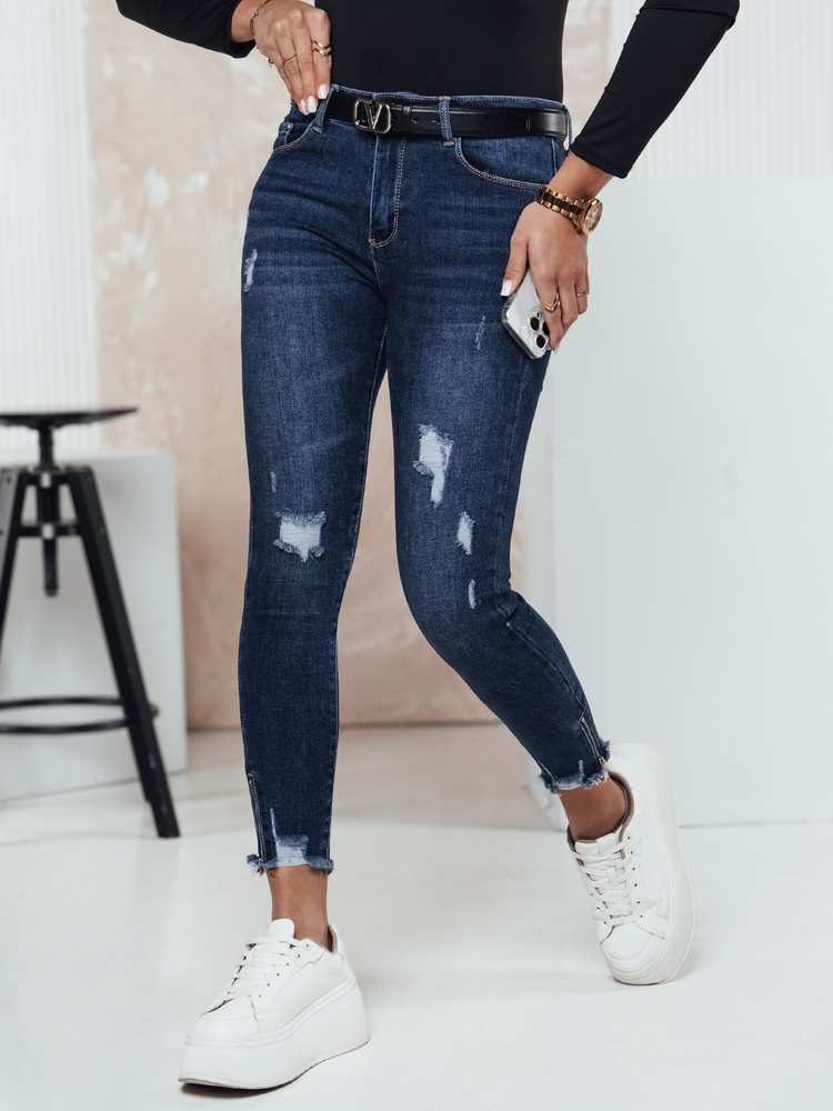 Spodnie Damskie ZIPDETAIL Push Up Jeansowe Dstreet