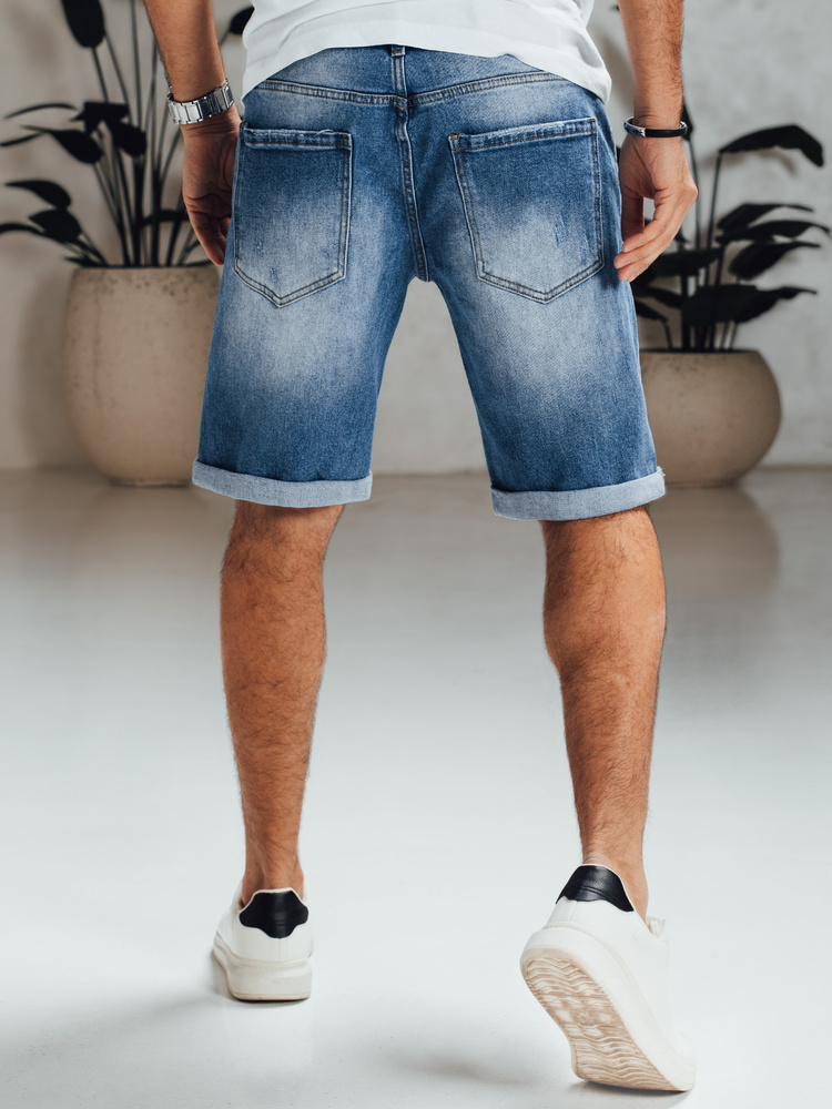 Pantaloni scurți din denim uzat pentru bărbați