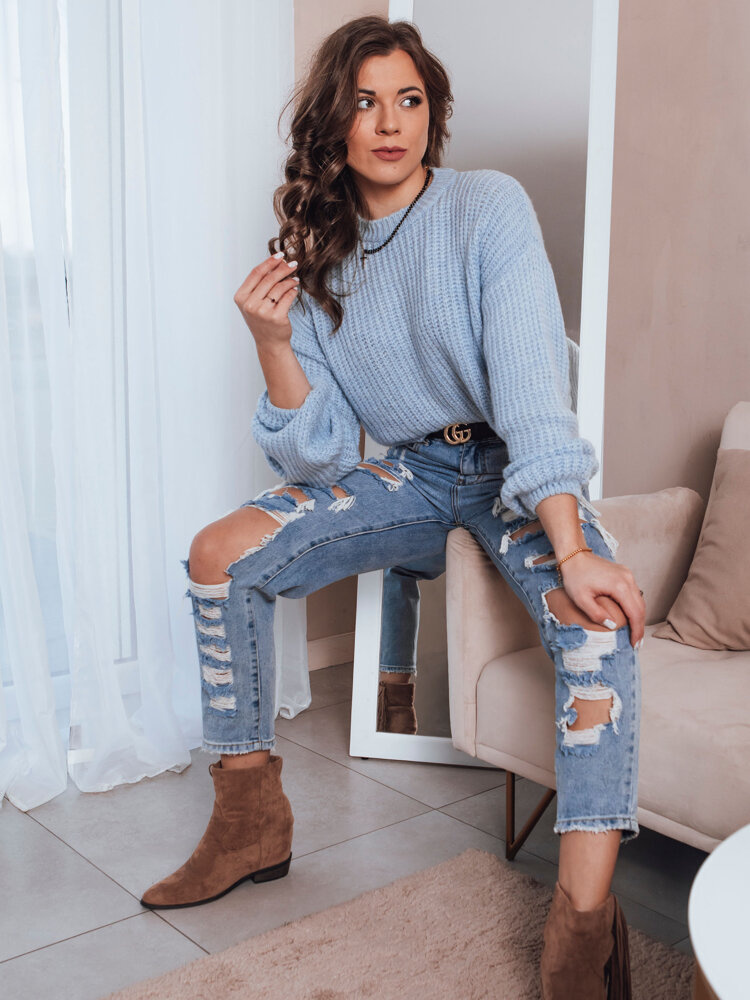Sweter damski oversize BILLIS jasnoniebieski Dstreet