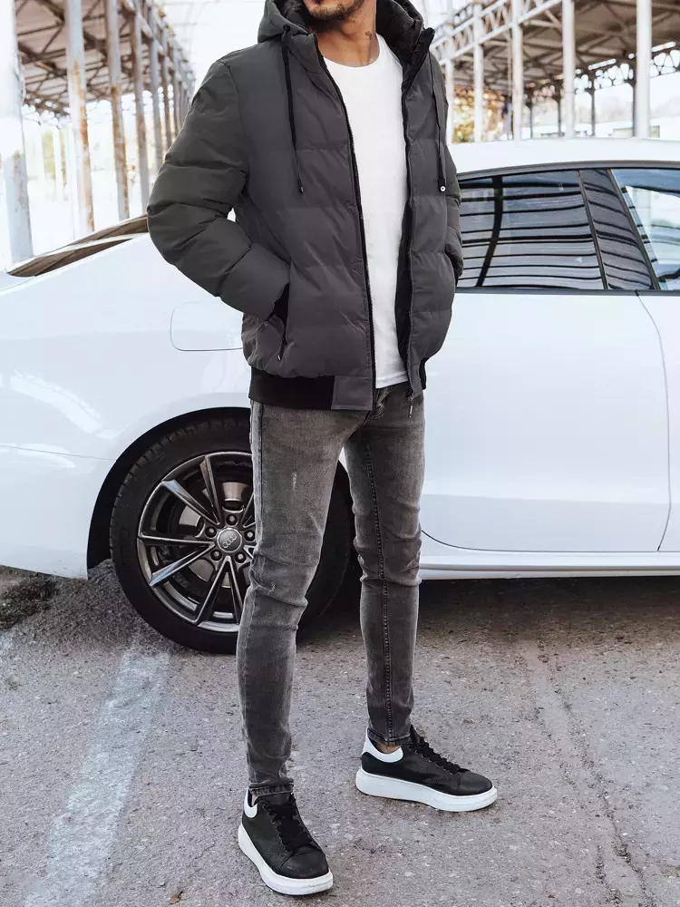 Dwustronna kurtka męska ciemnoszara Dstreet