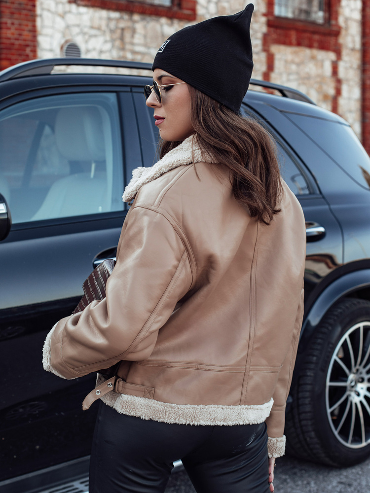 Geacă de piele pentru femei SHEREB kaki