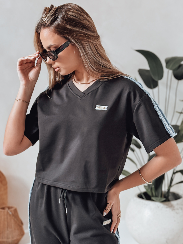 Komplet damski dresowy oversize SPORT LIKE czarny Dstreet