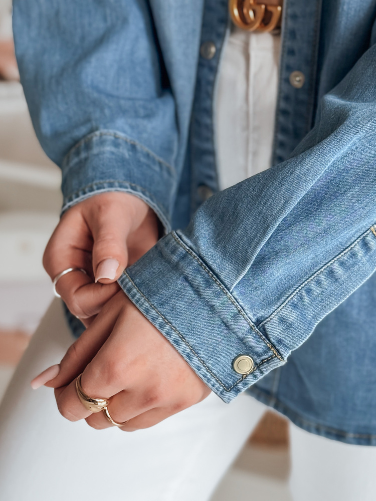 Koszula damska jeansowa oversize DENIMOVA niebieska Dstreet