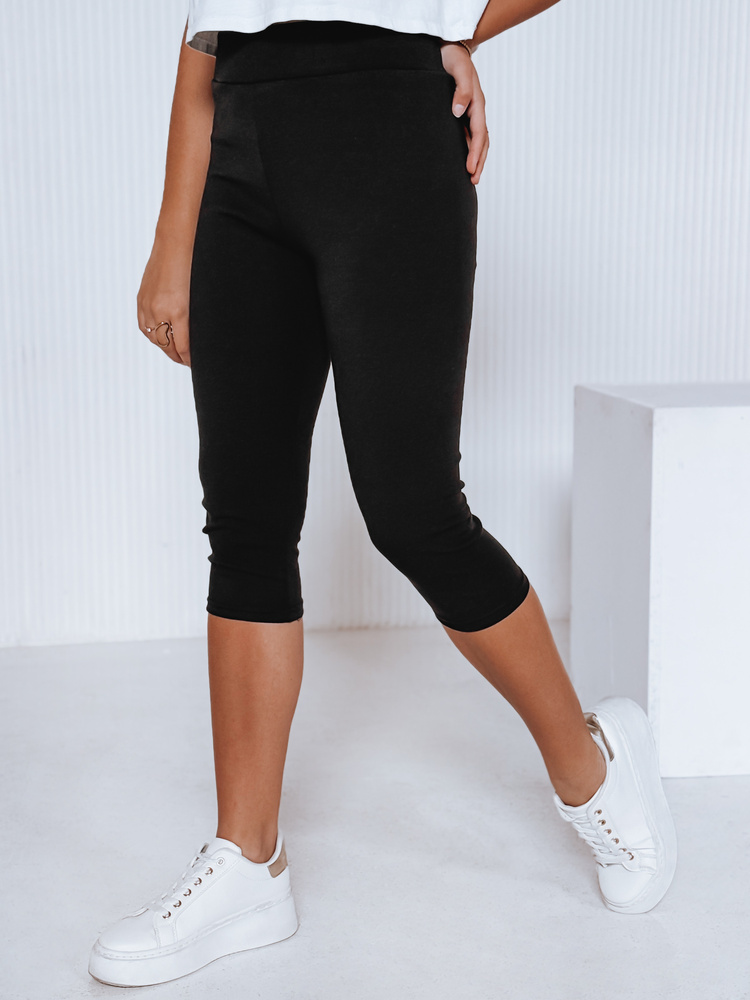 Дамски 3/4 клин с висока талия, черен