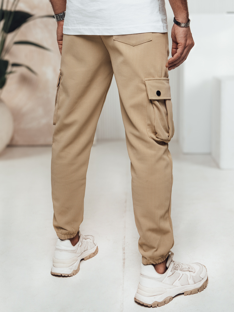 Spodnie męskie cargo khaki Dstreet