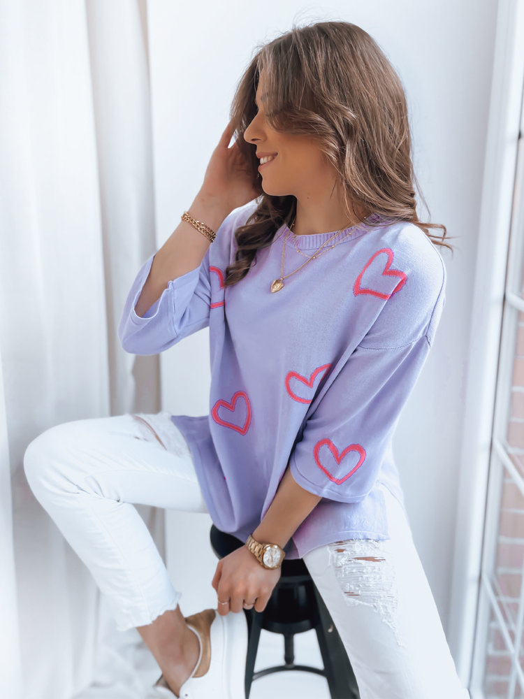 Sweter damski SWEET HEART liliowy Dstreet