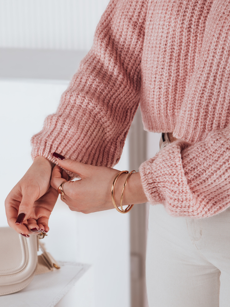 Sweter damski oversize BILLIS różowy Dstreet